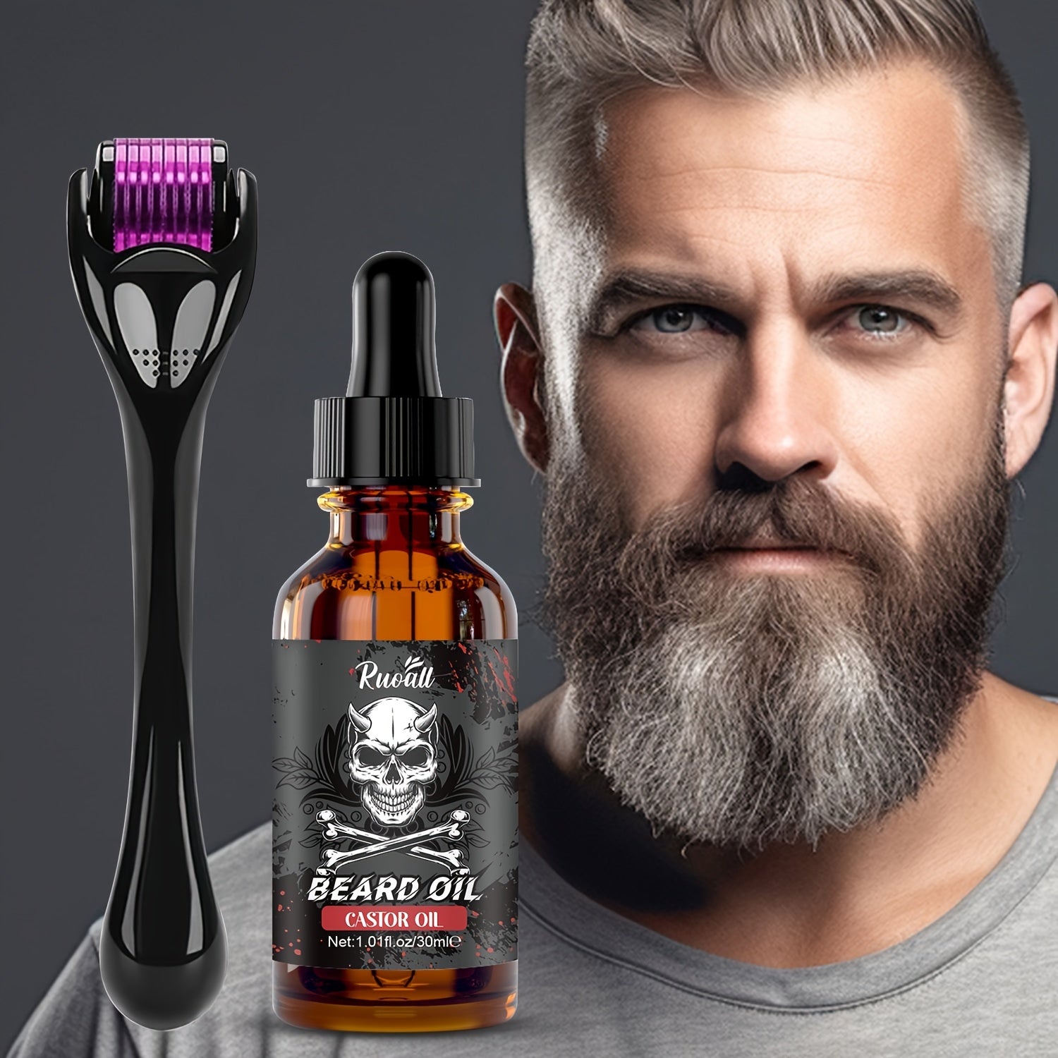 Huile à Barbe 30ml – Riche en Huile de Ricin, Hydratante & Fortifiante
